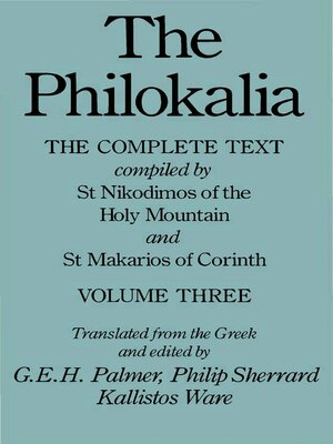 cover image of The Philokalia Vol 3